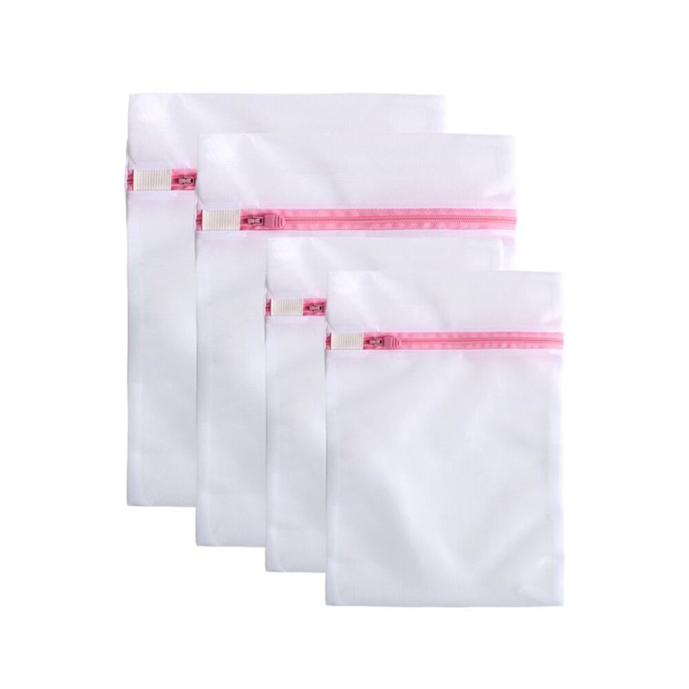 Polyester Washing Bags Socks Underwear Clothes Net Mesh Bag Set (Pink #1)